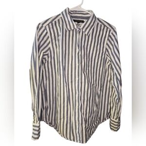 Banana Republic Blue and White Striped Shirt